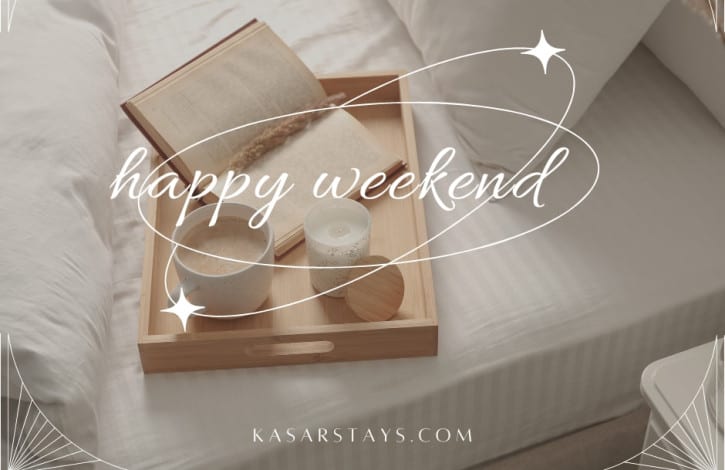 Brown Aesthetic Monoline Happy Weekend Facebook Post